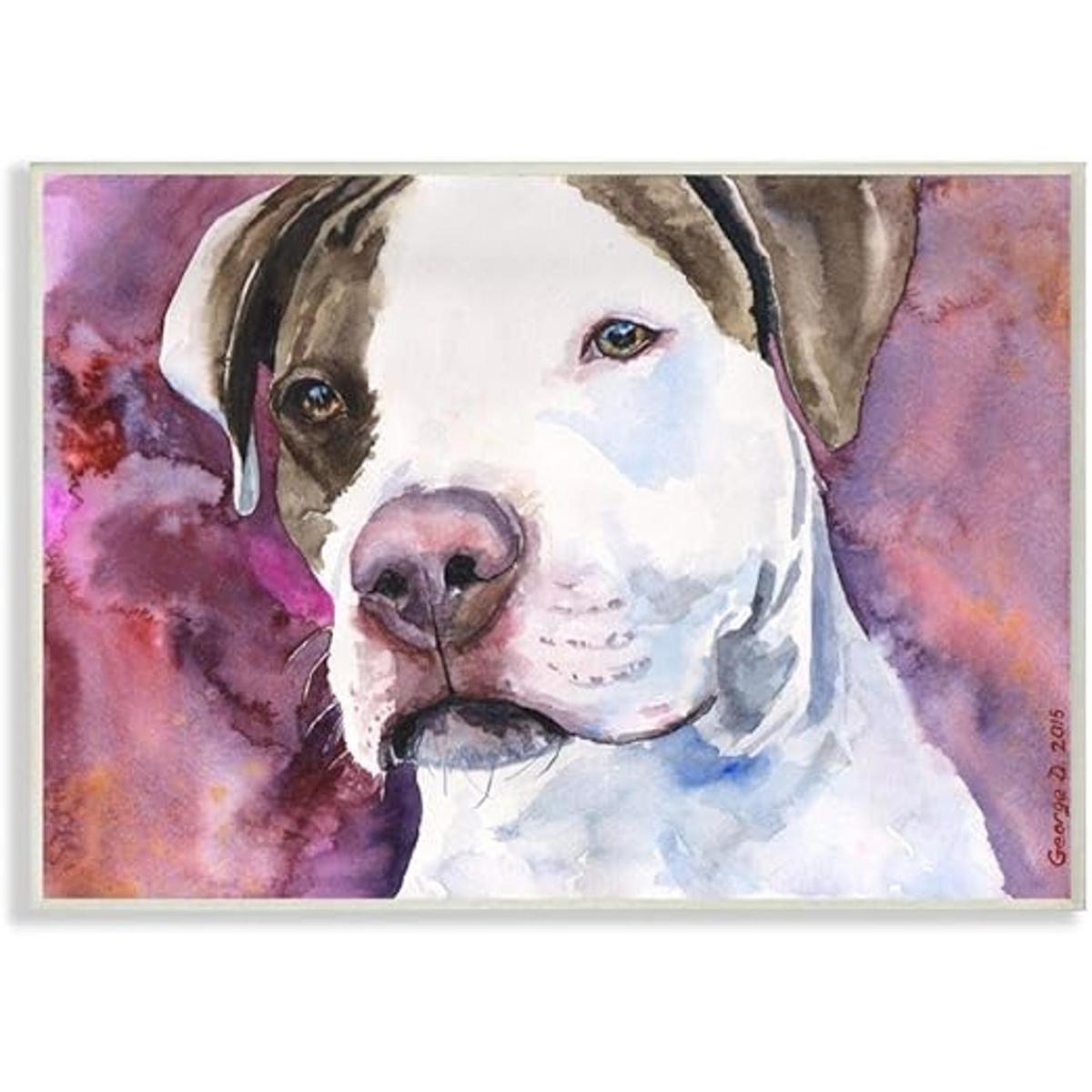 Stupell Industries Pit Bull Dog Pet Animal Pintura de