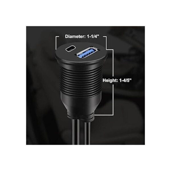 BATIGE Cable USB 3.0 tipo C 3.1 para montaje en el coche_4
