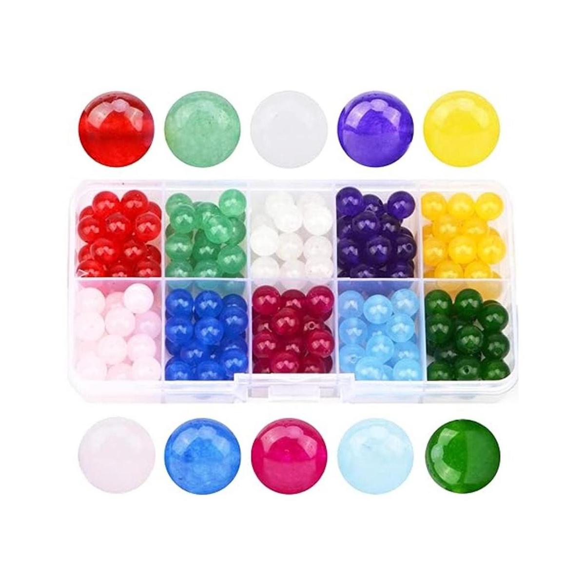 FYGEM 10 colores 200 cuentas redondas de 0.39 pulgadas