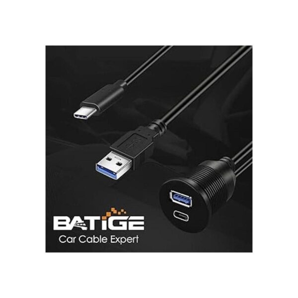 BATIGE Cable USB 3.0 tipo C 3.1 para montaje en el coche_3