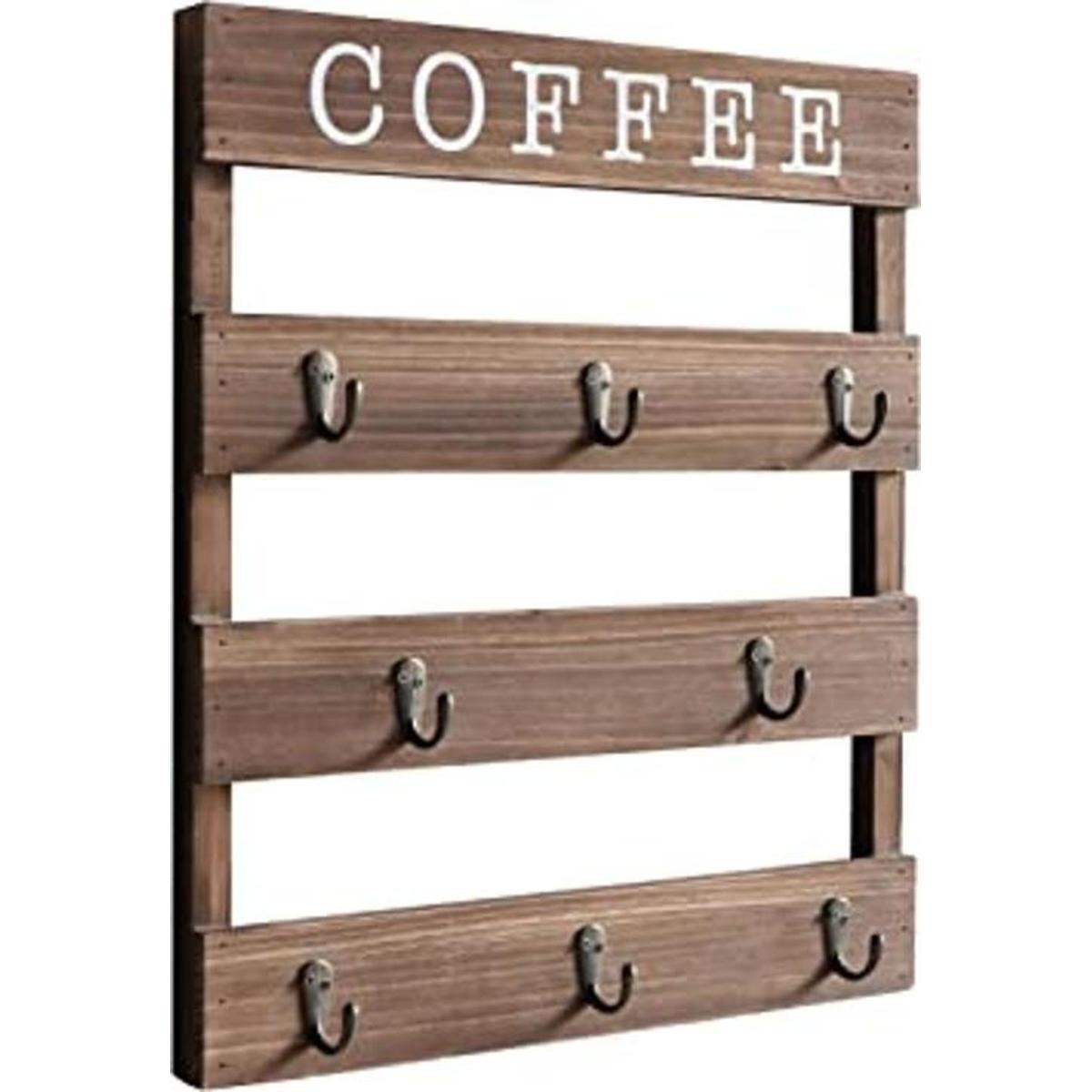 EMAISON Soporte para tazas de café de madera de pino real
