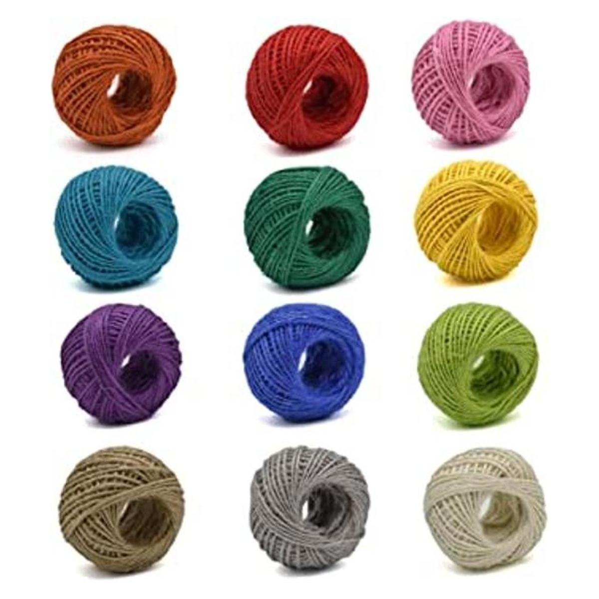 Cuerda de yute 12 unidades 3 capas 12 colores