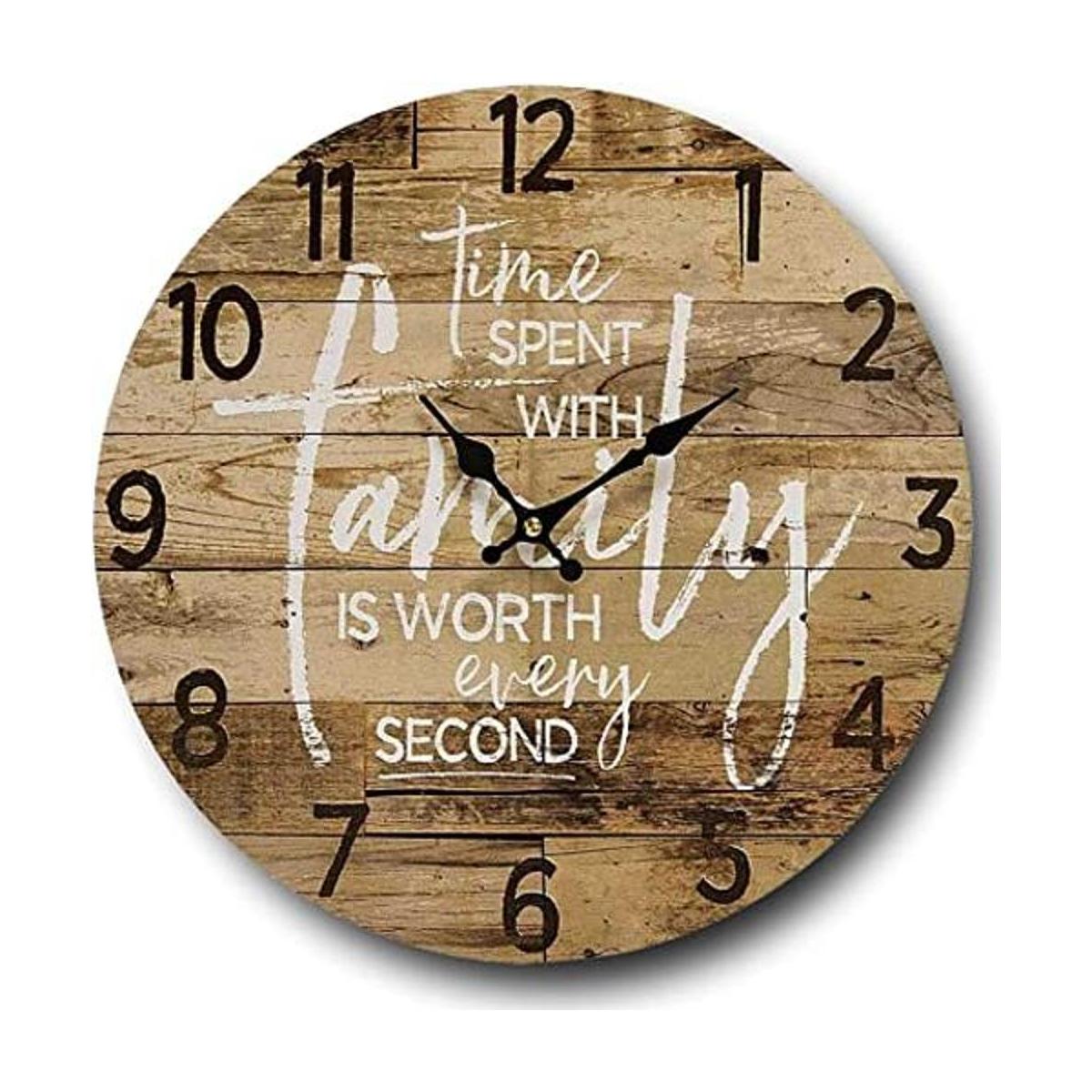 Reloj de pared redondo de estilo rústico de 13 pulgadas