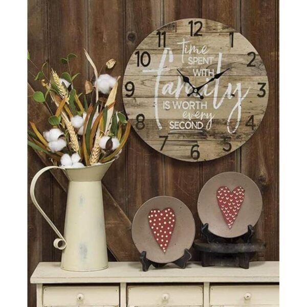Reloj de pared redondo de estilo rústico de 13 pulgadas_4