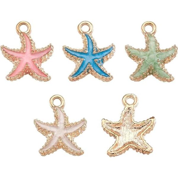 Craftdady 50 colgantes de estrella de mar de esmalte de_2