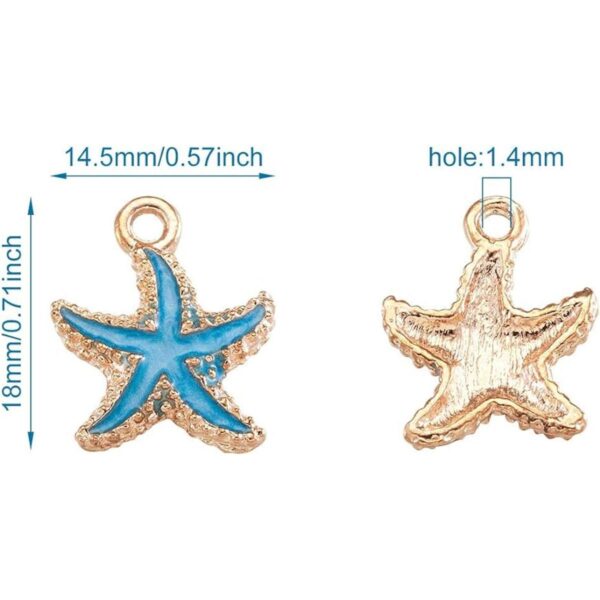 Craftdady 50 colgantes de estrella de mar de esmalte de_4