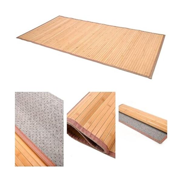 Nisorpa Tapete de baño de bambú natural de 28 x 79