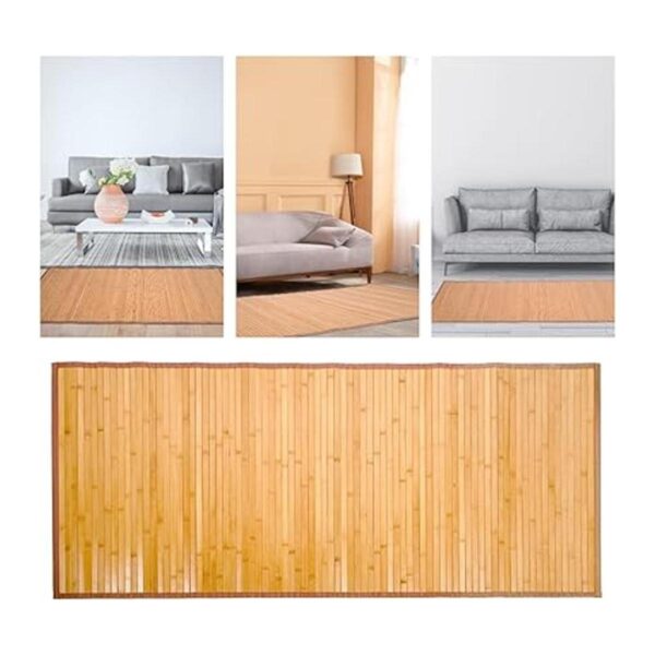 Nisorpa Tapete de baño de bambú natural de 28 x 79