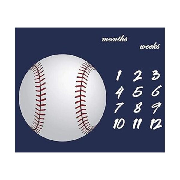 FFUN SOUL White Baseball Baby Milestone Blanket Large_2
