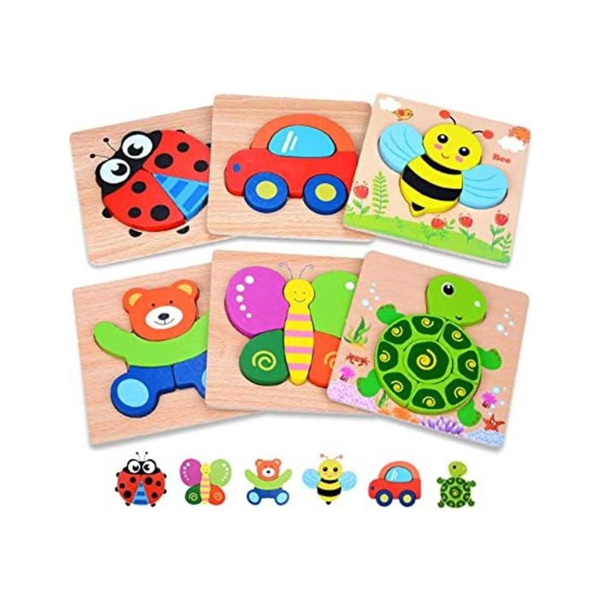 Playtime by Magifire Juego de 6 rompecabezas de madera