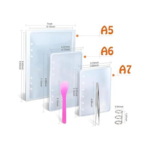 LEOBRO Moldes de resina para cuaderno A5 A6 A7 moldes de