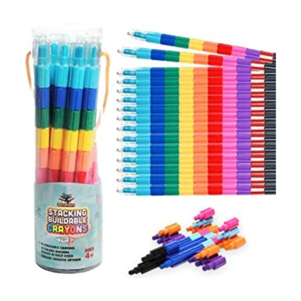 Ratatoys Juego de 15 crayones apilables construibles y