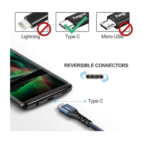 Cable corto USB C Paquete de 3 Fasgear de carga rápida_2