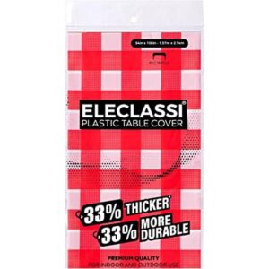 Red Gingham Paquete de 6 manteles de plástico desechables