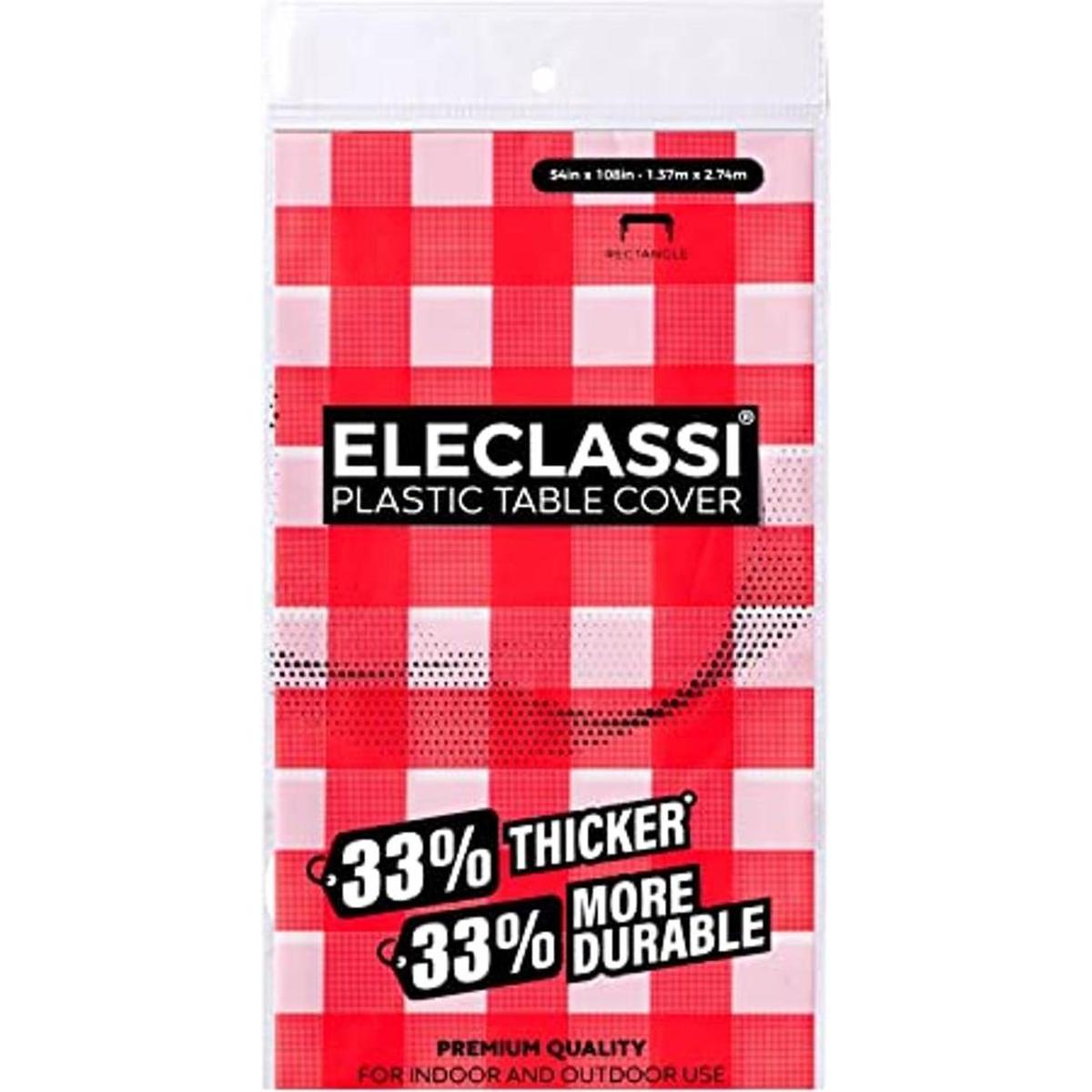 Red Gingham Paquete de 6 manteles de plástico desechables