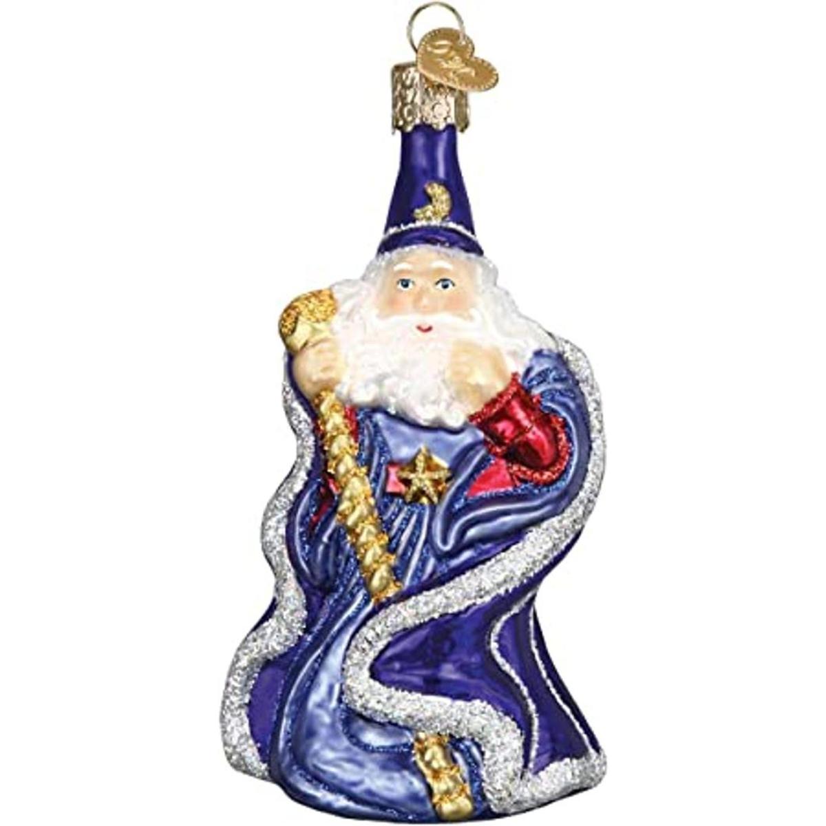 Mago de Navidad del viejo mundo adornos soplados de vidrio
