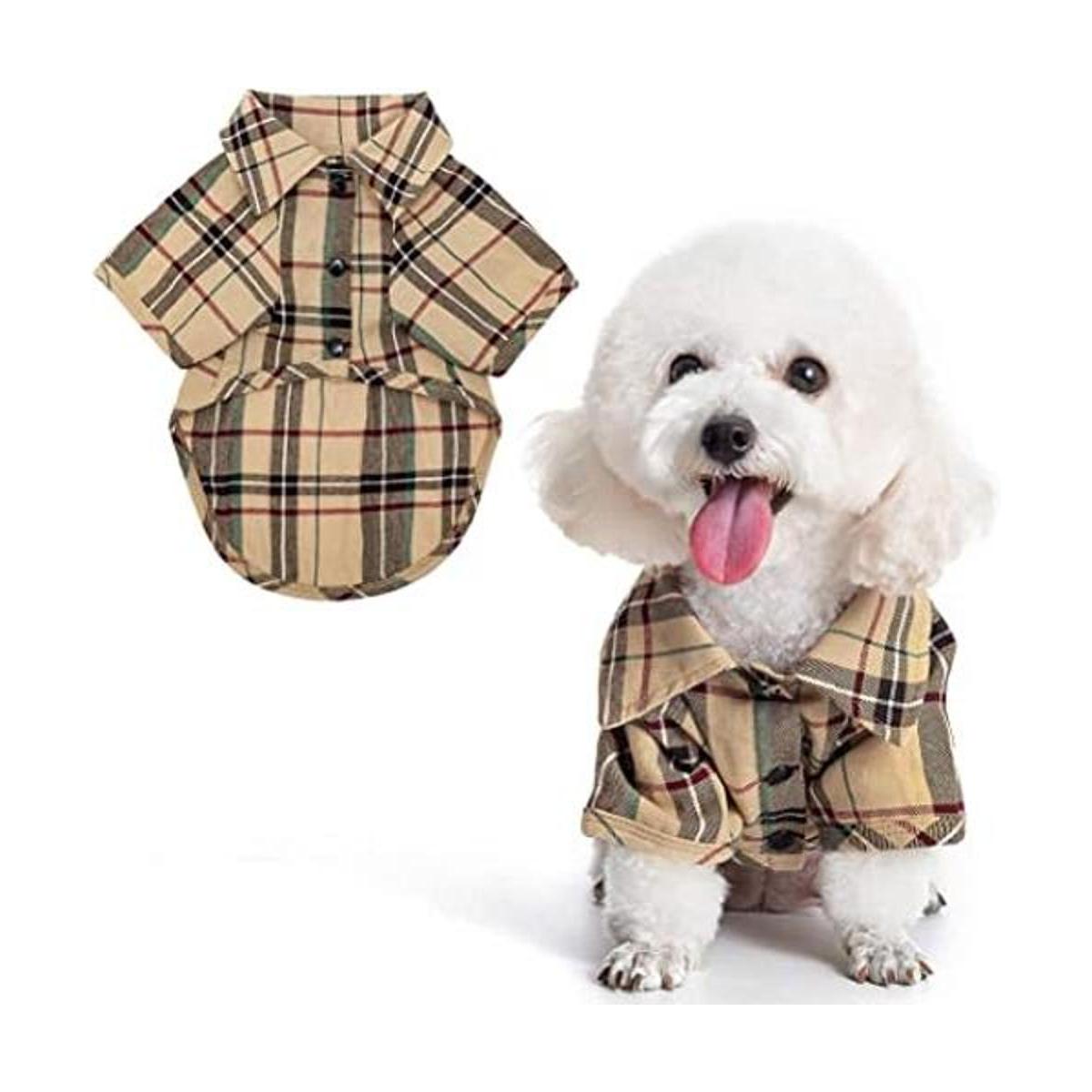 Camisa a cuadros para perros linda camiseta polo para