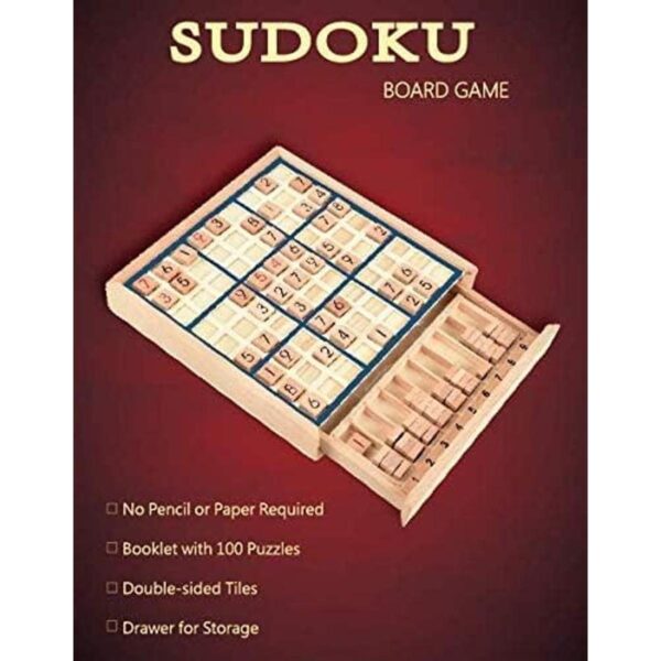 BOHS Juego de mesa de Sudoku de madera con cajón con_6