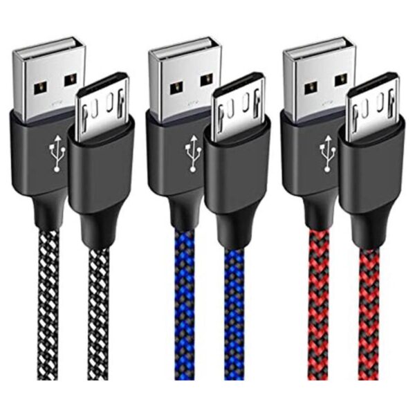 Cable micro USB cargador Android paquete de 3 cables de_1