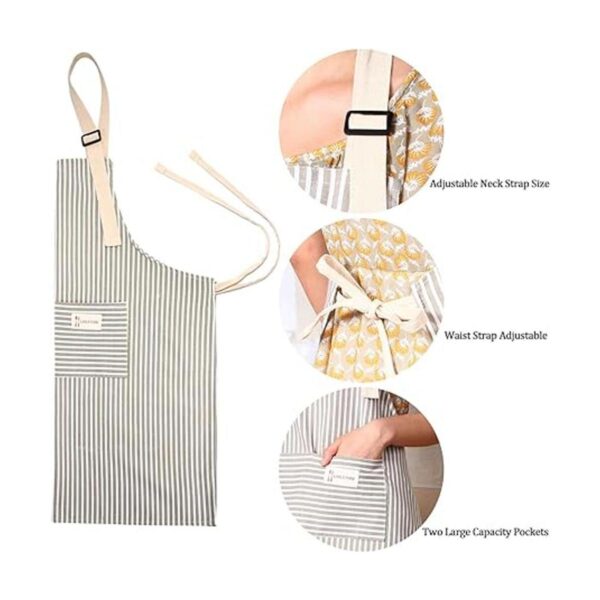 Delantal de cocina de lino ajustable de 2 piezas delantal_3