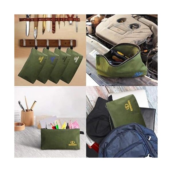 KERNOWO Paquete de 4 bolsas de herramientas de lona con