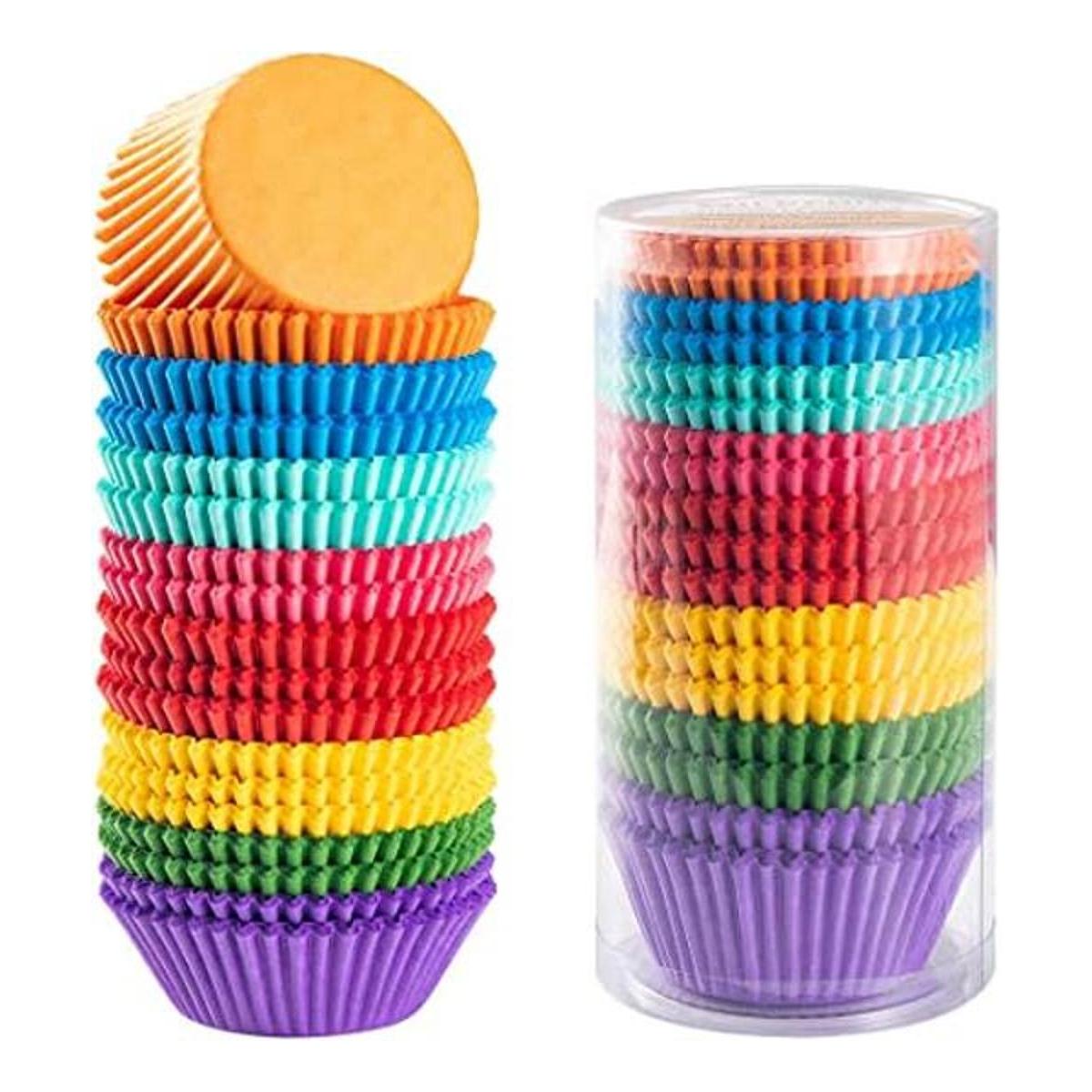 Gifbera Forros estándar para cupcakes Bright Rainbow para