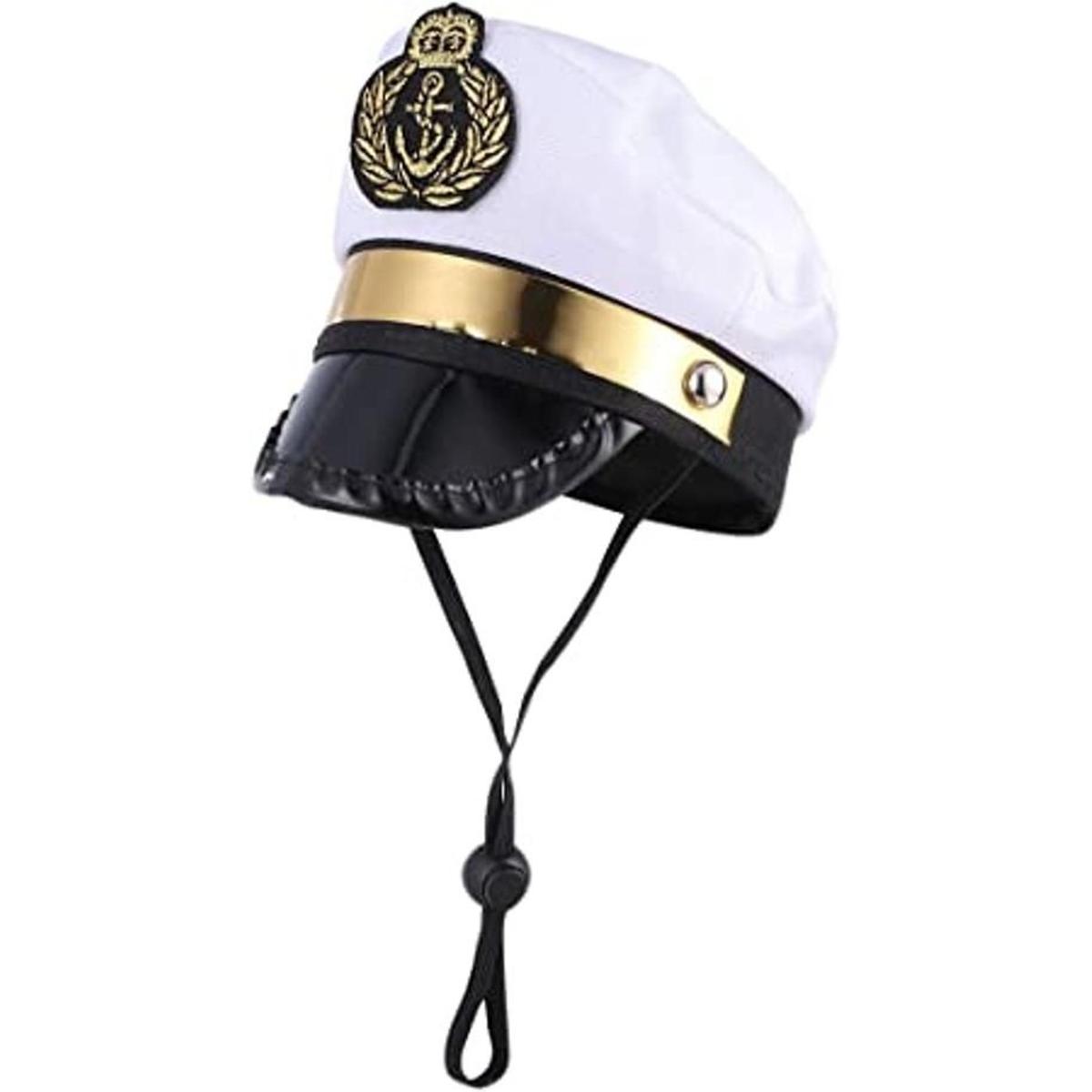 Amosfun Sombrero de capitán de mascotas marineros