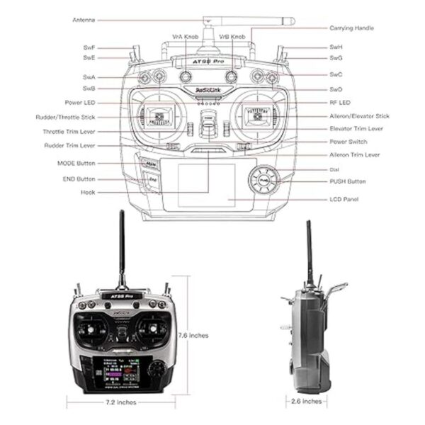 Radiolink AT9S Pro Transmisor y receptor de radio RC de_4