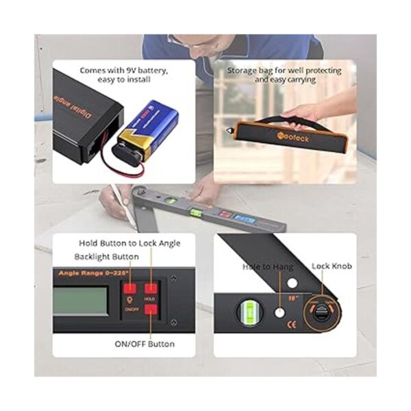 Neoteck Buscador de ángulo digital de aluminio de 225 16_2