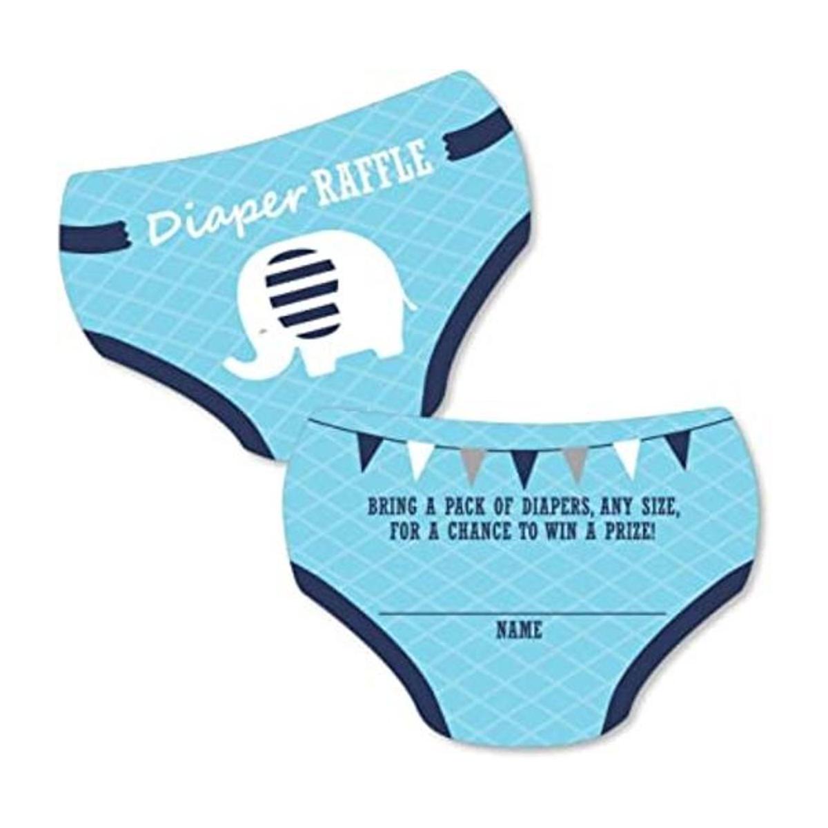 Big Dot of Happiness Elefante azul Pañal en forma de