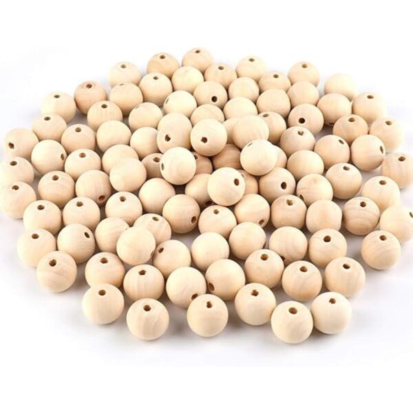 Foraineam 300 cuentas de madera natural de 0.630 in sin