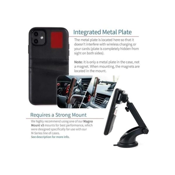 Dockem Funda tipo cartera para iPhone 11 Placa de metal_3