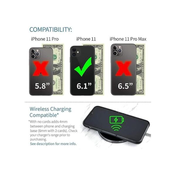 Dockem Funda tipo cartera para iPhone 11 Placa de metal_2