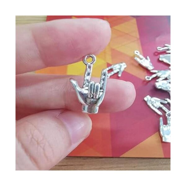 Mystart Colgante de mano de plata envejecida 50 piezas_3