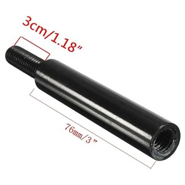 Pomo de palanca de cambios de aluminio negro de 3 pulgadas