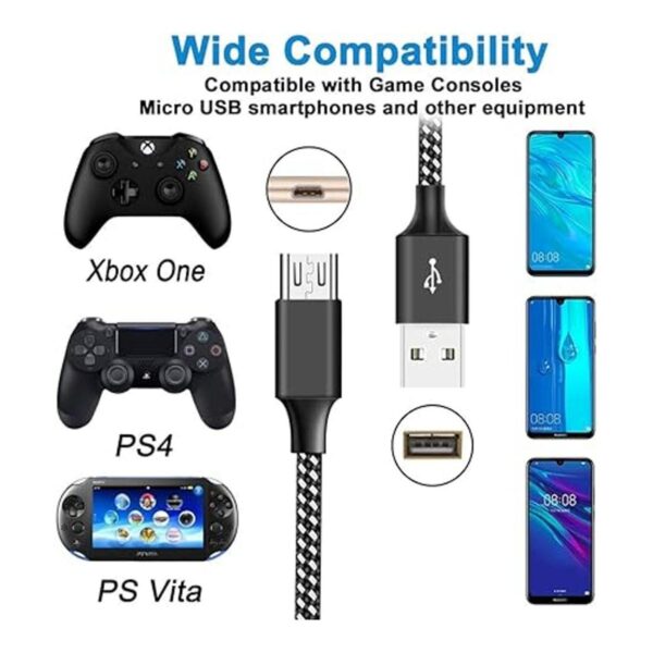 Cable de carga de control para PS4 paquete de 3 unidades_4