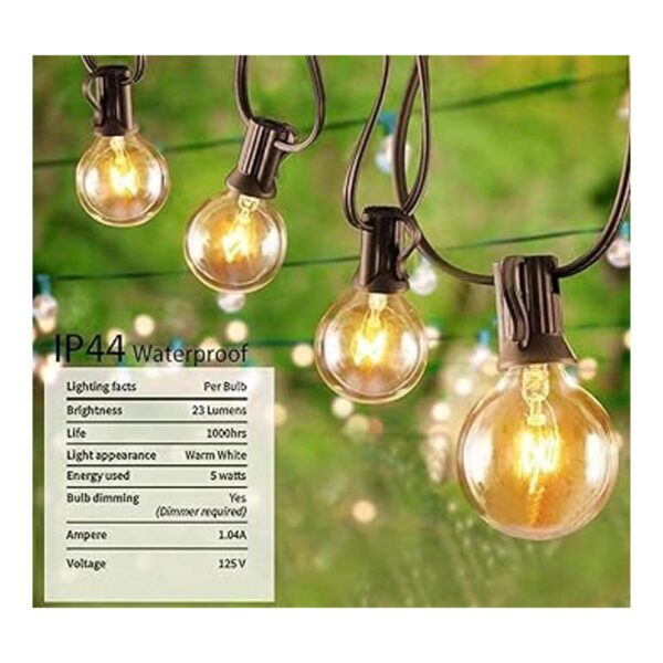 Cadena de luces para exteriores de 25 pies con 27_3