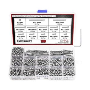 DYWISHKEY Juego de 700 tornillos y tuercas de cabeza_1