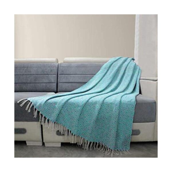 Manta de granja azul aguamarina manta decorativa cálida_1