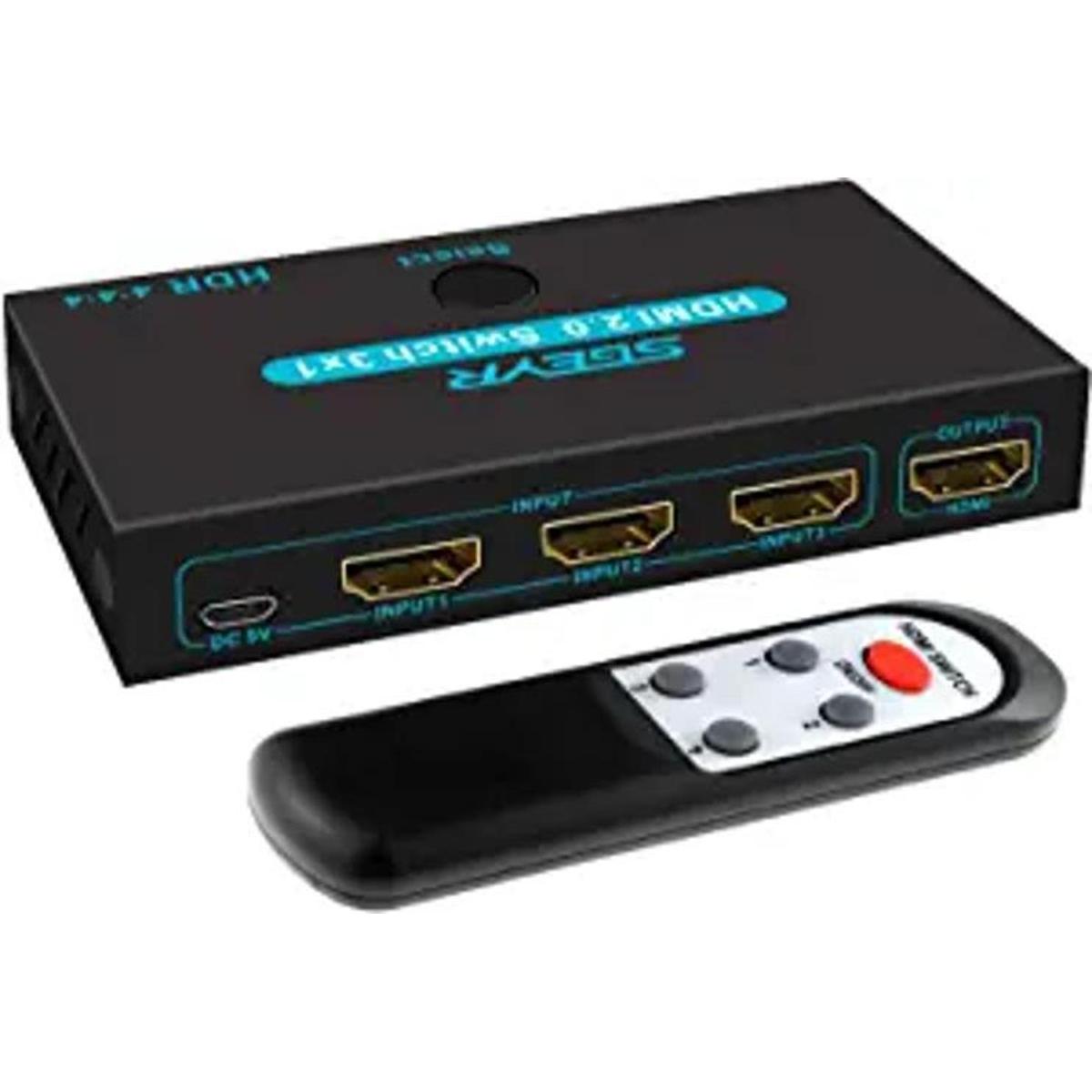 SGEYR HDMI 2.0 Switch Splitter 3 Puertos 4K conmutador