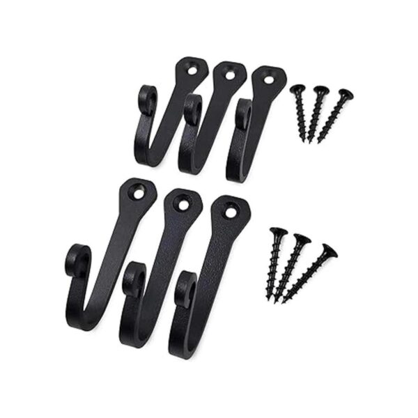 Ganchos decorativos para pared 6 unidades Negro