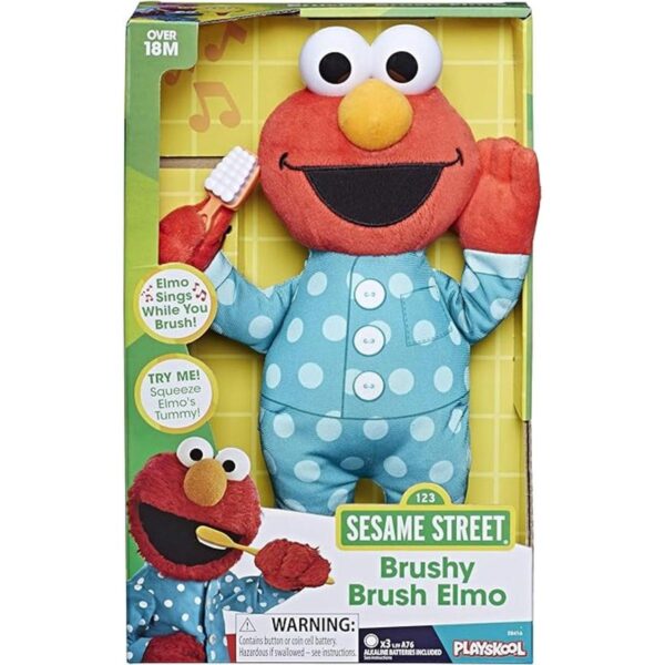 Sesame Street Brushy Brush Elmo Peluche de 12 pulgadas_2