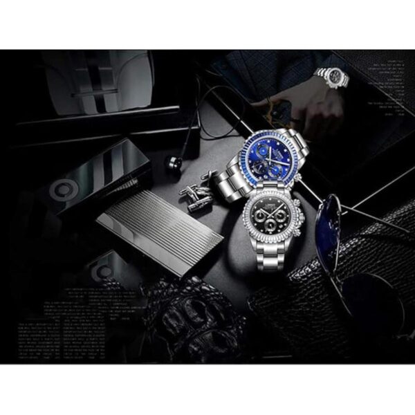 LOREO Reloj de pulsera para hombre con esfera de cristal