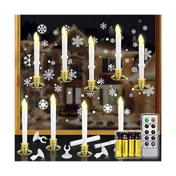 KITHOUSE Juego de 10 velas de Navidad con temporizador_1