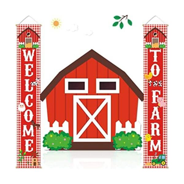 Banner de porche de animales de granja decoraciones de_1