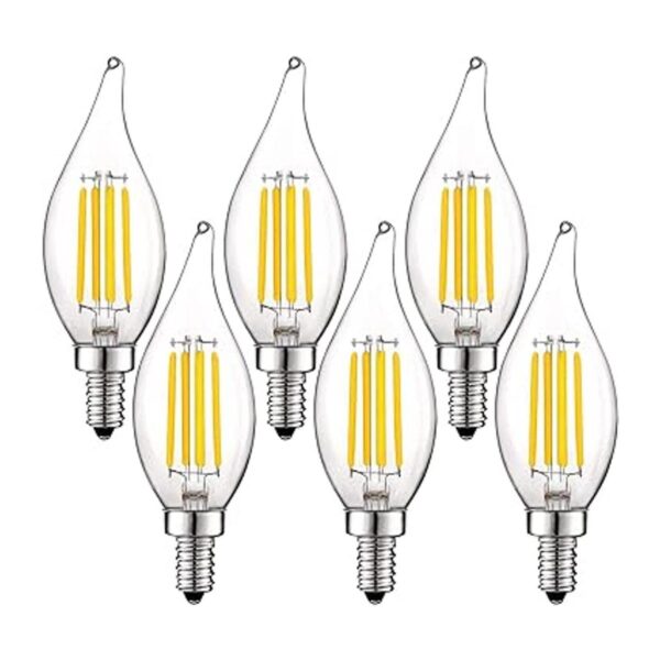 Luxrite Vintage Candelabro LED Bombilla equivalente a 60_1