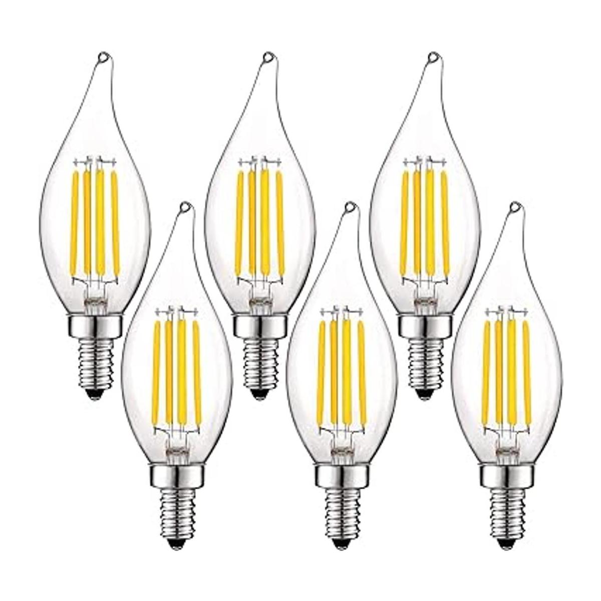 Luxrite Vintage Candelabro LED Bombilla equivalente a 60
