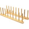 Lawei Paquete de 4 estantes de madera de bambú para