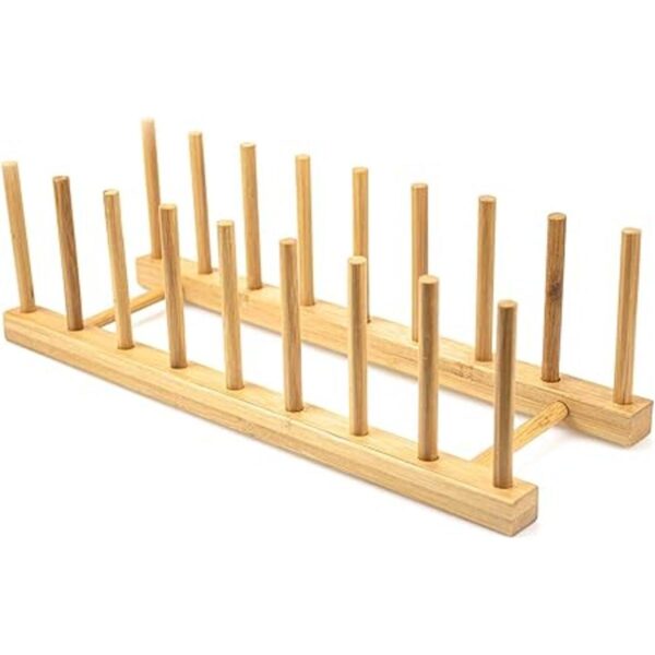 Lawei Paquete de 4 estantes de madera de bambú para
