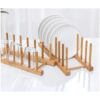 Lawei Paquete de 4 estantes de madera de bambú para